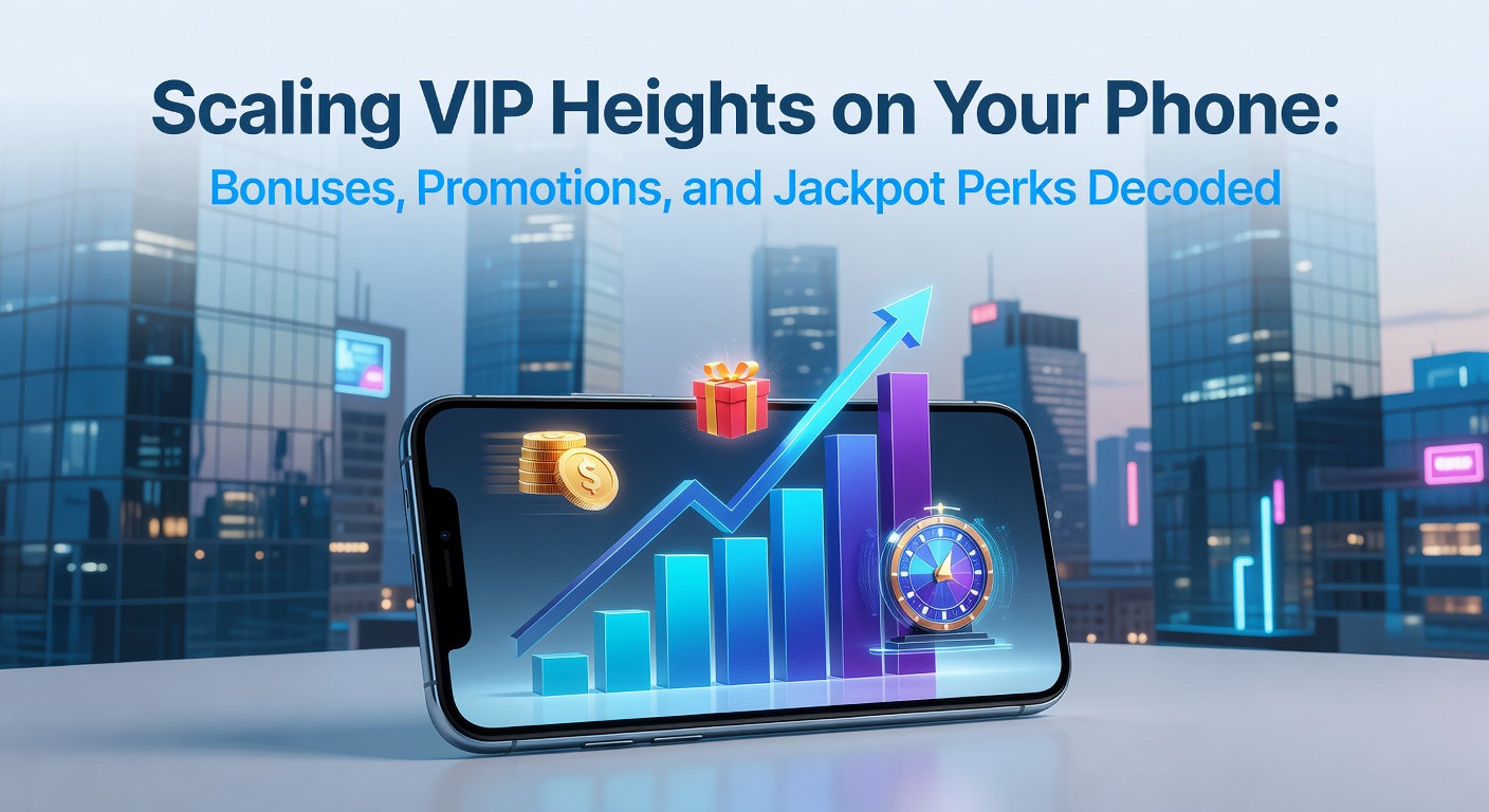 Smartphone mit VIP-Casino-App und aufsteigenden Stufen-Symbolen